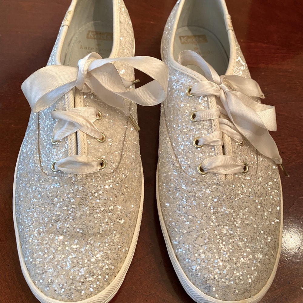 Kate Spade Keds Glitter Cream Tennis Shoe Size 10 Women’s